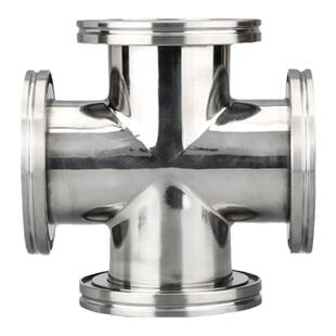 ISO-K高真空等径四通304不锈钢63卡钳80活套法兰100卡钩螺栓三通0