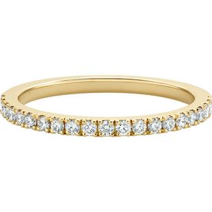 [礼物]戴比尔斯 DB Classic Eternity 半圈镶钻18K黄金戒指