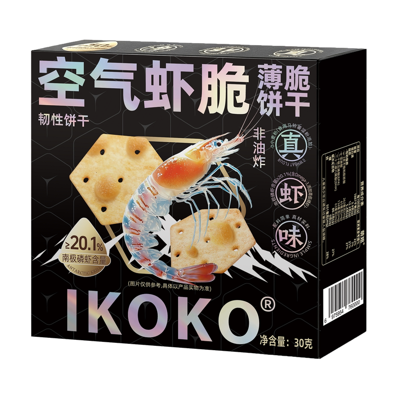萌妞空气虾脆非油炸薄脆韧性饼干