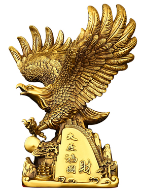 黄铜办公室老鹰摆件大展宏图