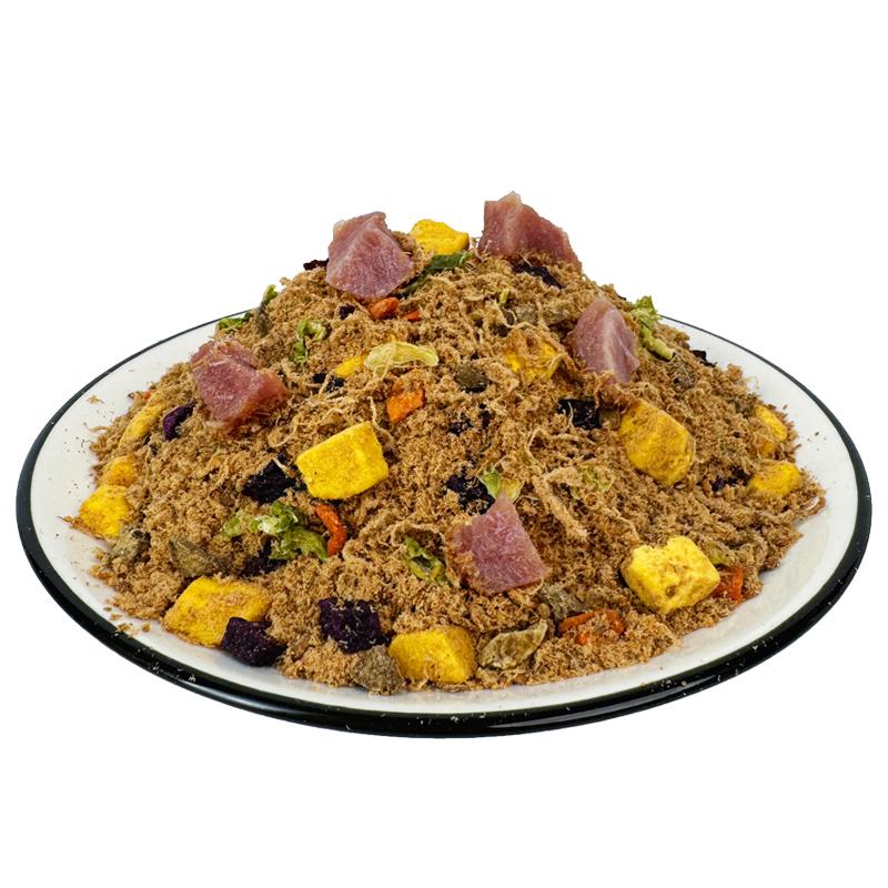 萌萌酷狗零食鸭肉松冻干蛋黄牛肝果蔬拌狗粮伴侣肉干宠物食品2斤