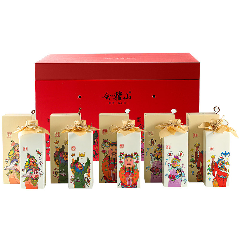 会稽山五福礼盒2002年500ml*5