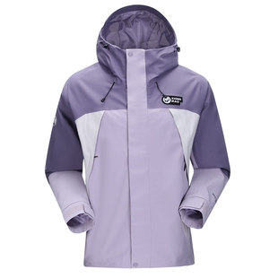 熊猫骆驼户外冲锋衣男女26年新款春撞色防风雨旅行保暖外套爬山服