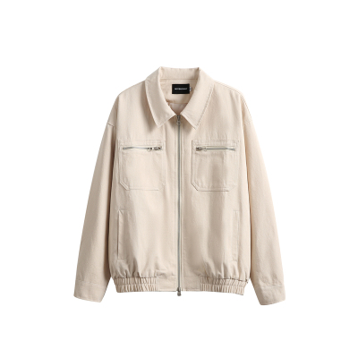 暗物质米色翻领日系高级感工装夹克男生2026新款秋季休闲防风外套