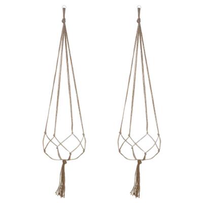 绿化编织挂架网兜麻绳3件套花盆