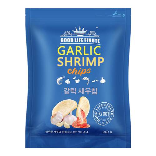 韩国进口FINUTE趣莱福蒜味虾片网红膨化食品办公室儿童休闲小零食
