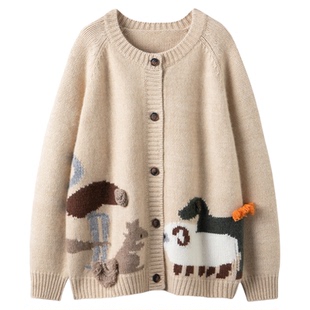 冬凤凰羊绒开衫外套女高端漂亮时尚毛衣秋冬外搭高级感刺绣