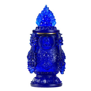 五姓财神黄财神宝瓶摆件 龙王宝瓶古法琉璃八吉祥摩尼宝瓶