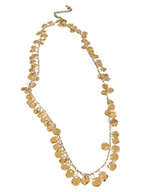 流苏金色亮片项链女款