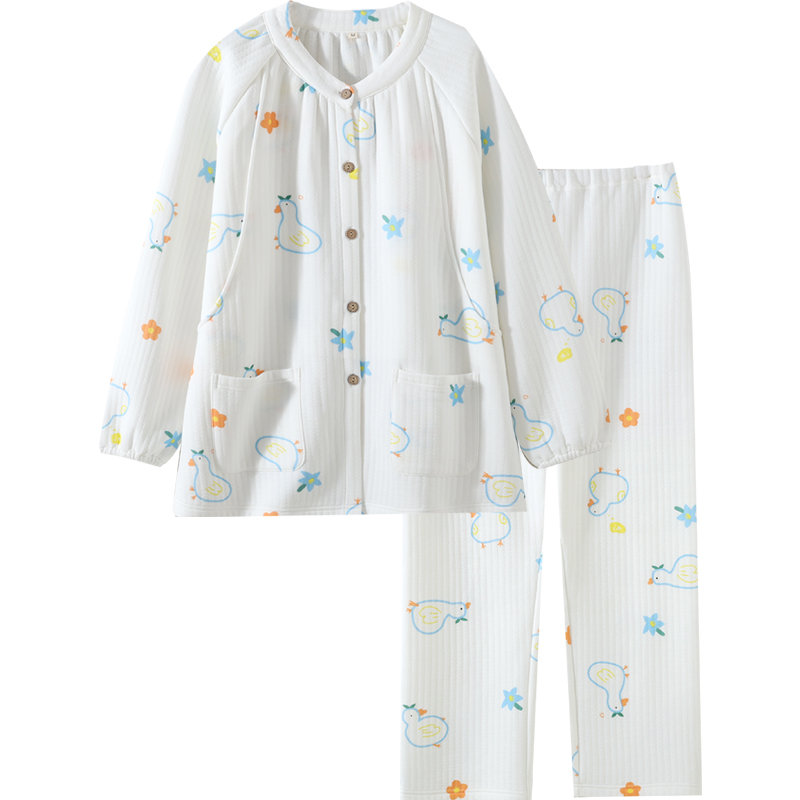 英氏孕妇月子服秋冬纯棉哺乳睡衣秋冬季加厚A类孕妇家居服套装