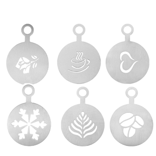 咖啡模具不锈钢印花模爱心雪花玫瑰花图案咖啡拉花撒粉片拉花器