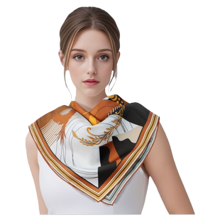 VIESCA新品【双面异色】65cm中方巾真丝丝巾民族景宁畲族凤凰文创