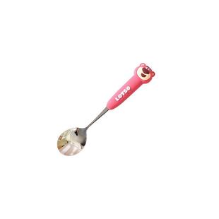 草莓熊304不锈钢勺可爱勺子叉子套装宝宝小勺子家用吃饭儿童餐勺