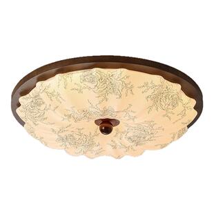 中古风法式卧室灯吸顶灯宋式美学南洋风印花温馨书房主卧中山灯具