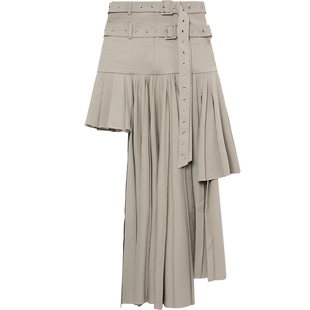 IT ROKH女装不规则半身裙新品摩登时髦百褶裙褶裥长裙2CA180XL