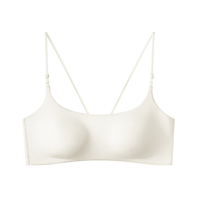 方领抹胸防走光交叉绑带美背内衣