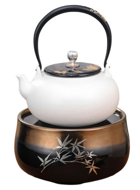 莺歌烧金黑银竹家用煮茶电陶炉