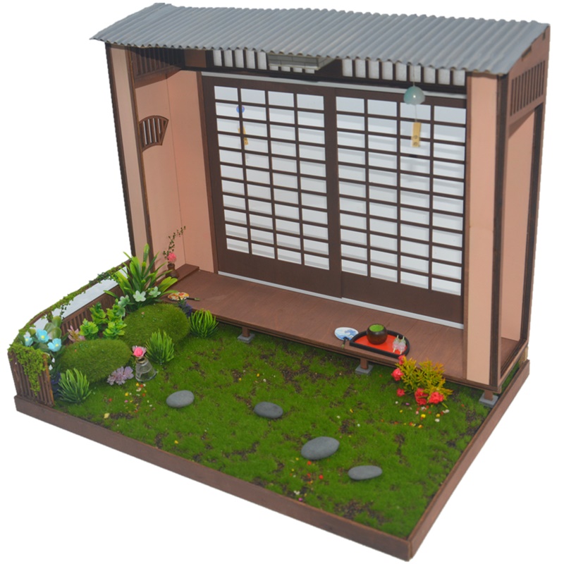 娃屋日式和风动漫庭院场景模型