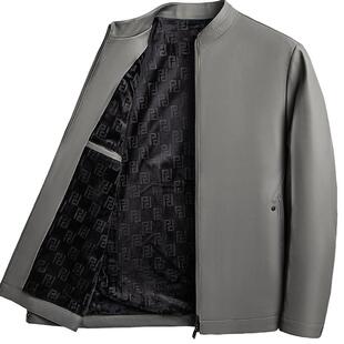 海宁真皮皮衣男秋冬加绒休闲爸爸装男士头层绵羊皮皮夹克外套男款