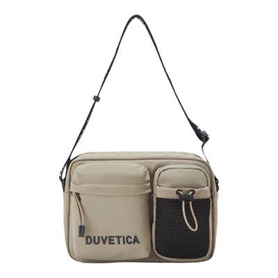 外口袋单肩斜挎包DUVETICA