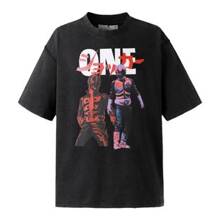 NOVACAM 主理人定制款印花T恤美式高街反缝线VINTAGE磨边水洗短袖