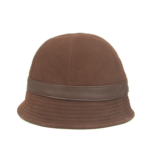 氛围神器秋冬新款女士真皮羊绒皮渔夫帽时尚羊皮保暖圆顶皮帽子