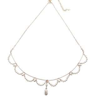 夏日微风/升级版～云朵蕾丝原创施华洛珍珠项链美国包金通勤高级