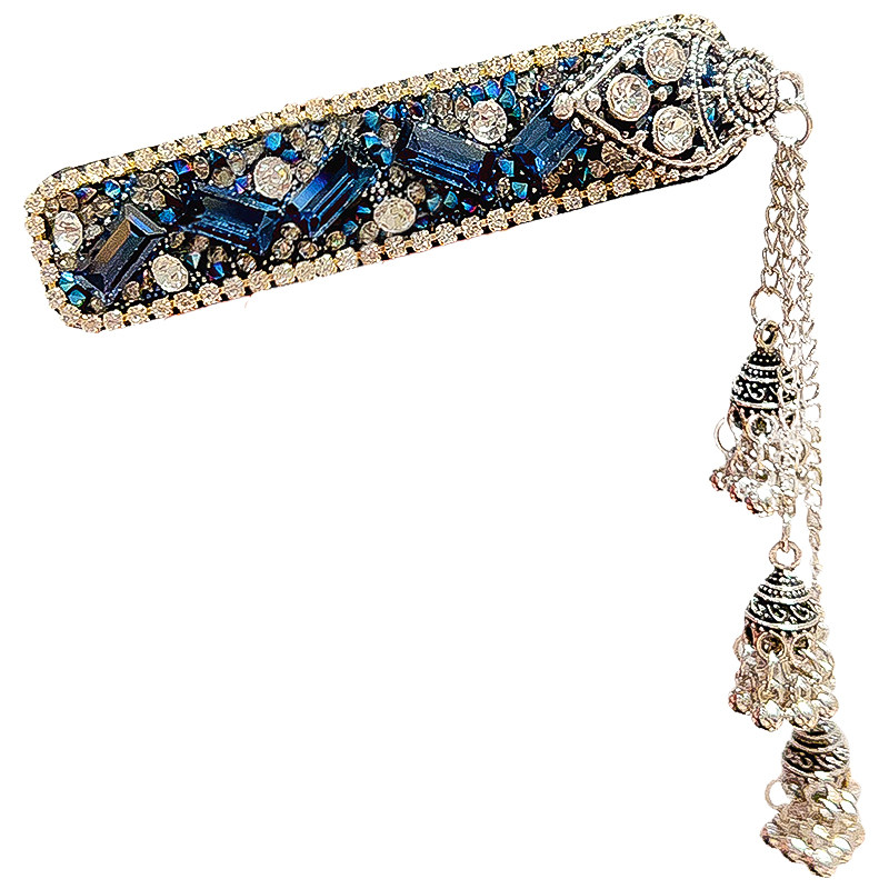 新中式精致水钻铃铛流苏发夹女款高级感发卡侧边刘海夹BB夹子头饰