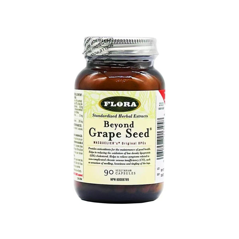 加拿大Flora Beyond Grape Seed 葡萄籽蔓越莓橘精华胶囊90粒