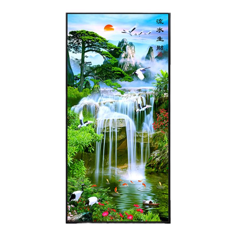 流水生财山水画装饰画挂画