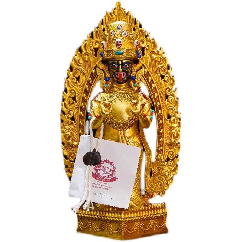 藏式纯铜精品仿古鎏金扎基拉姆系列佛像背光扎基拉姆铜像5/7/10寸