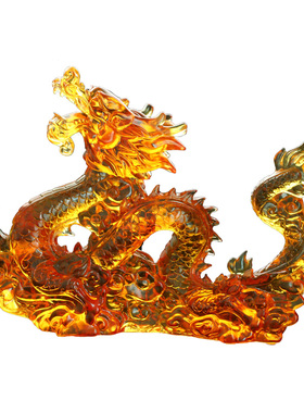 美容院开业礼品琉璃中国龙的摆件