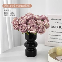 2 букета [14 цветов] фиолетовые розы + минималистичный черный