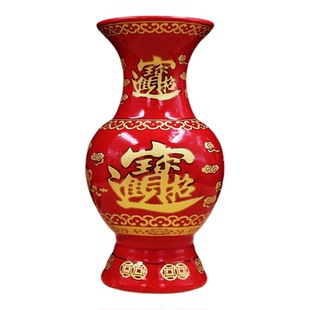 家用佛堂 佛前莲花瓶描金莲花供佛富贵竹 佛台礼佛陶瓷插花瓶水养