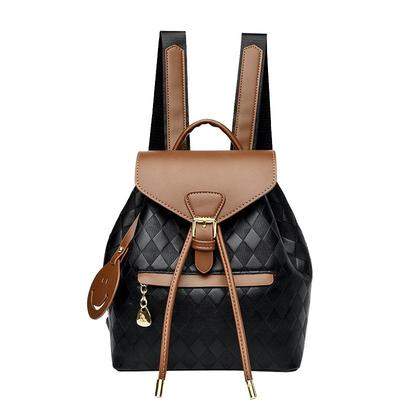 真皮时髦时尚拼色小背包旅行包