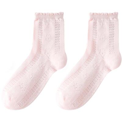 英氏棉质纯色网眼夏季儿童袜子
