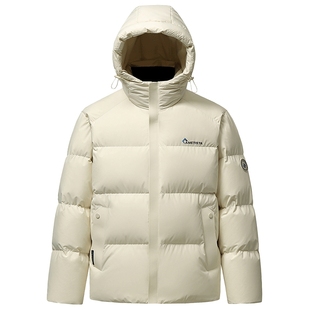 鸭鸭冬季新款羽绒服男女同款时尚迷彩色短款连帽加厚保暖情侣外套