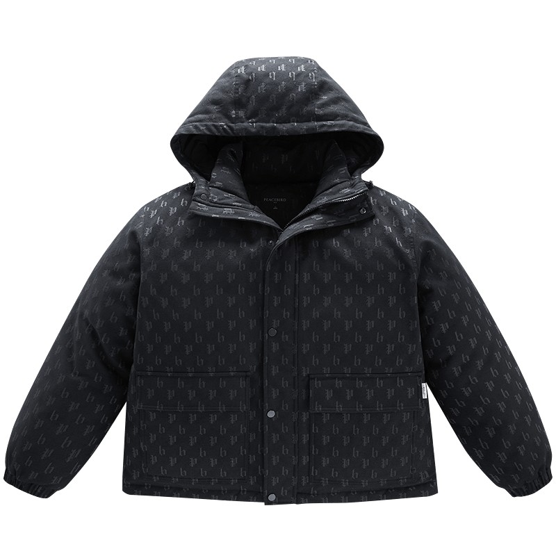 【老花】太平鸟男装 连帽羽绒服男冬季宽松防寒服保暖工装外套男