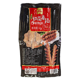 三统万福肉花肠切花香肠半成品10根油炸热狗小吃冷冻新品整箱包邮