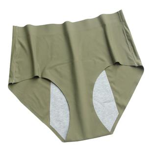 大码女士生理裤内裤 200斤冰丝无痕三角裤三层防漏前后加裆高腰