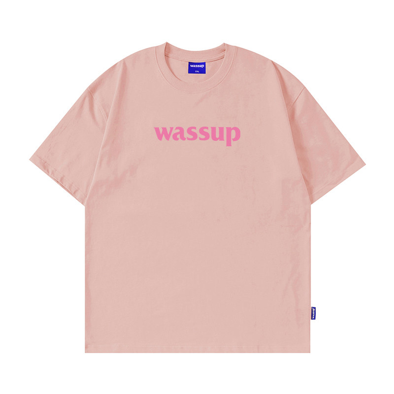 WASSUP潮牌基础款字母短袖T恤女
