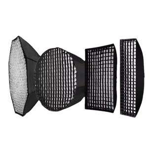 八角网格柔光箱保荣卡口蜂巢格栅长条方形影棚摄影深抛快装柔光罩便携灯罩柔光箱控光配件适用于各种型号