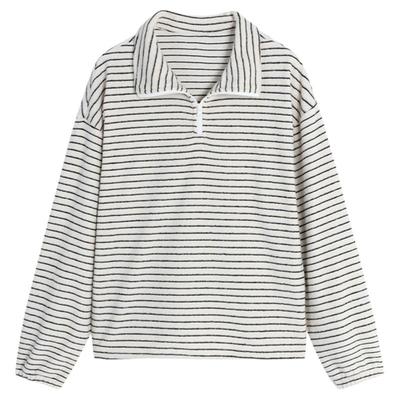 【董生活同款】AR条纹绒感立领卫衣家居服秋冬针织保暖休闲上衣