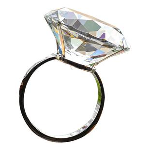 水晶超大钻戒玩具仿真假钻石大戒指道具 求婚七夕情人节表白礼物