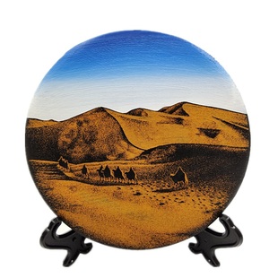 敦煌木板画木版画 木雕木刻画手工雕刻敦煌旅游纪念品直径25公分