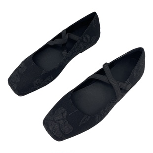 复古文艺玛丽珍单鞋2026新款交叉带配裙子新中式女鞋晚晚风温柔鞋