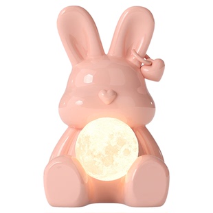 治愈兔子夜灯小摆件客厅玄关桌面摆件卧室感应床头灯装饰品送朋友