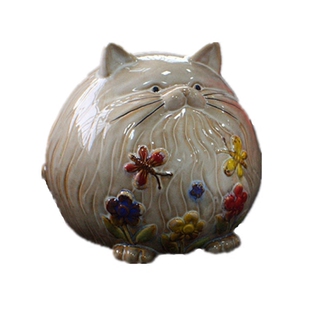 包邮创意猫咪存钱罐复古居家装饰品陶瓷大号龙猫储蓄罐送生日礼物