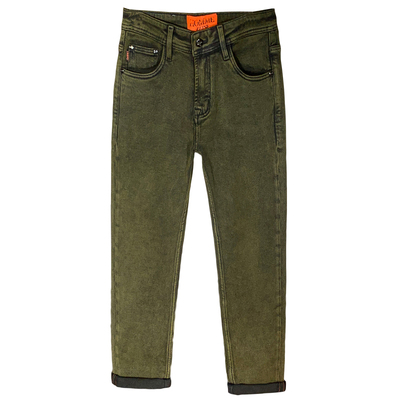 橄榄绿加绒牛仔裤2025新款男款