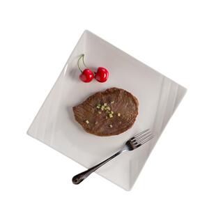 创意西餐盘子纯白牛排盘子家用菜盘方盘网红碟子平盘陶瓷西式餐具